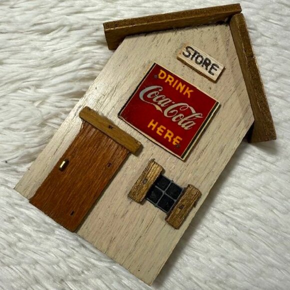 Vintage Coca-Cola Wood 'Drink Coca-Cola Here' Store Hanging or Standing Plaque - Picture 1 of 8